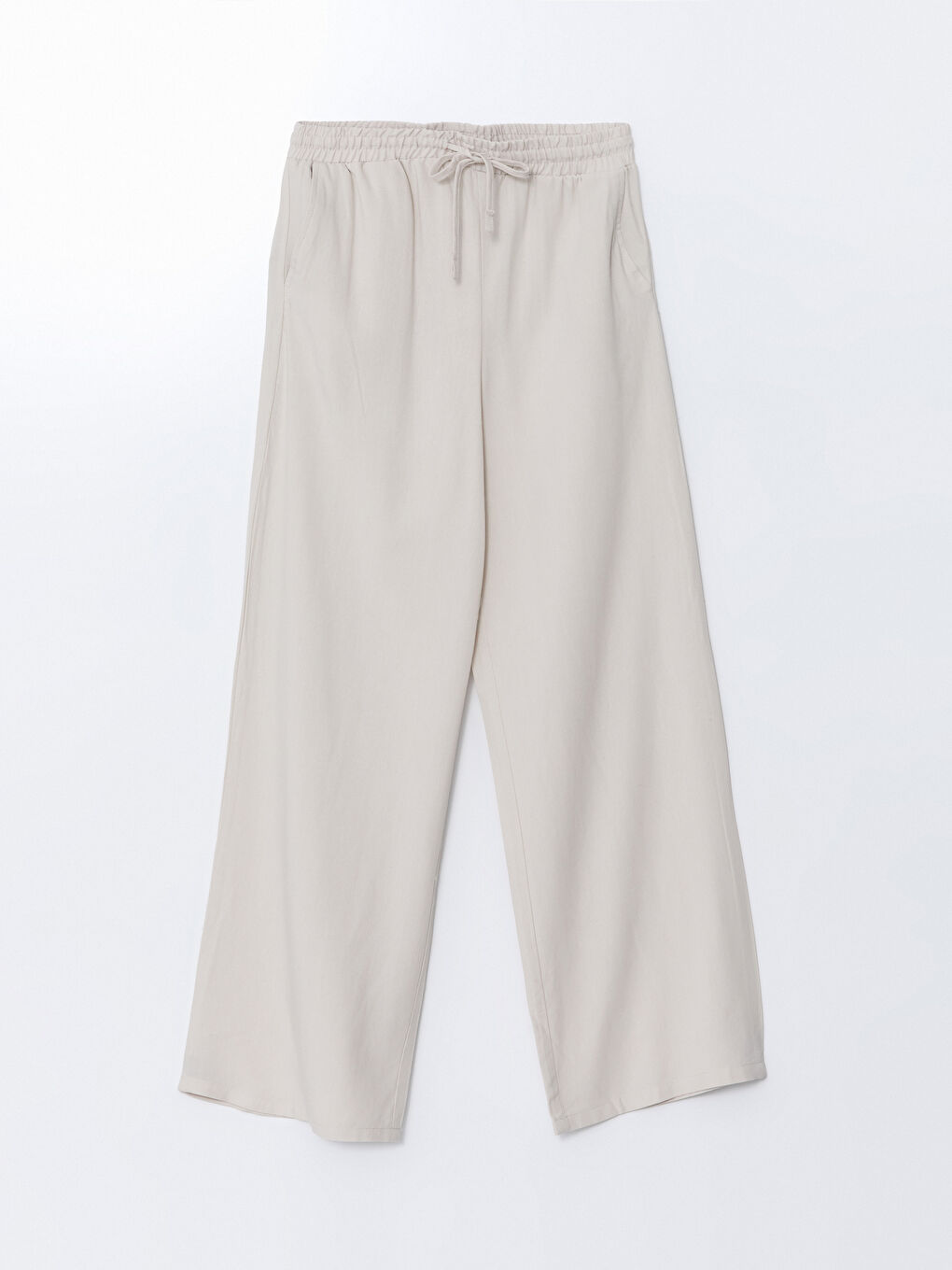 Women's Elastic Waist Linen Blend Trousers-6