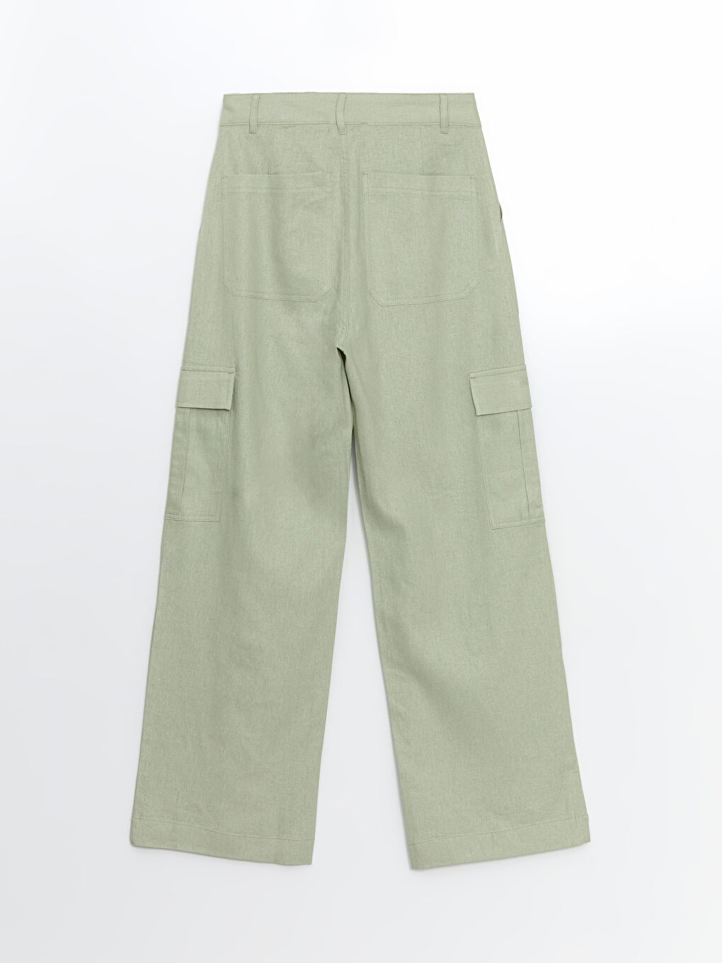 Loose Fit Linen Blend Women's Cargo Trousers -S53027Z8-VKZ