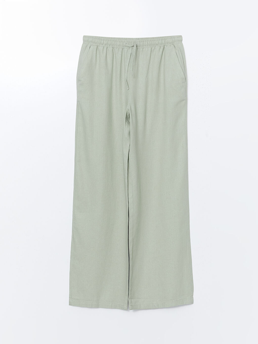 Pantalone za žene od mešavine lana sa elastičnim strukom -S53028Z8-SRB