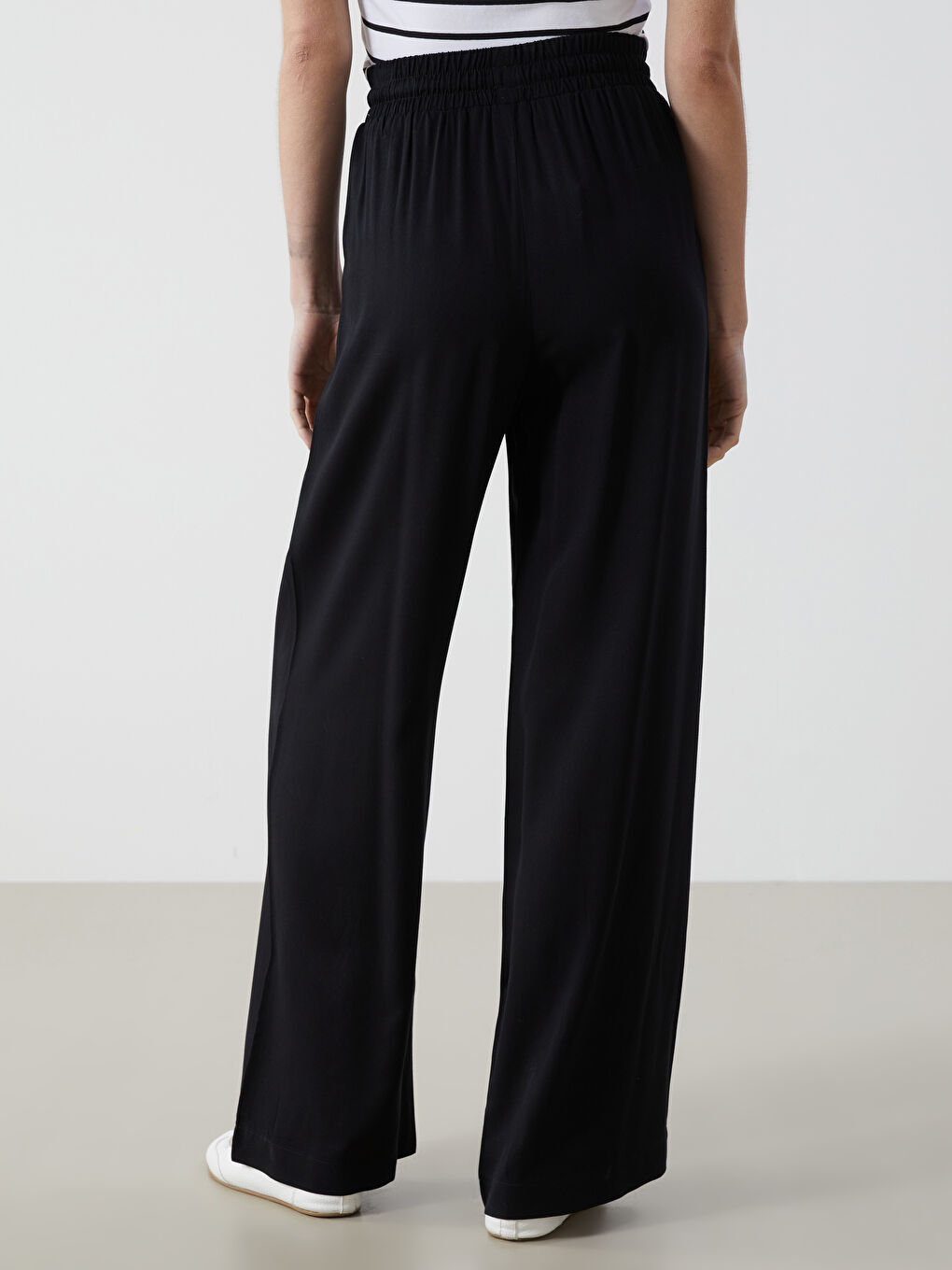 Women's Elastic Waist Linen Blend Trousers -S53032Z8-CVL