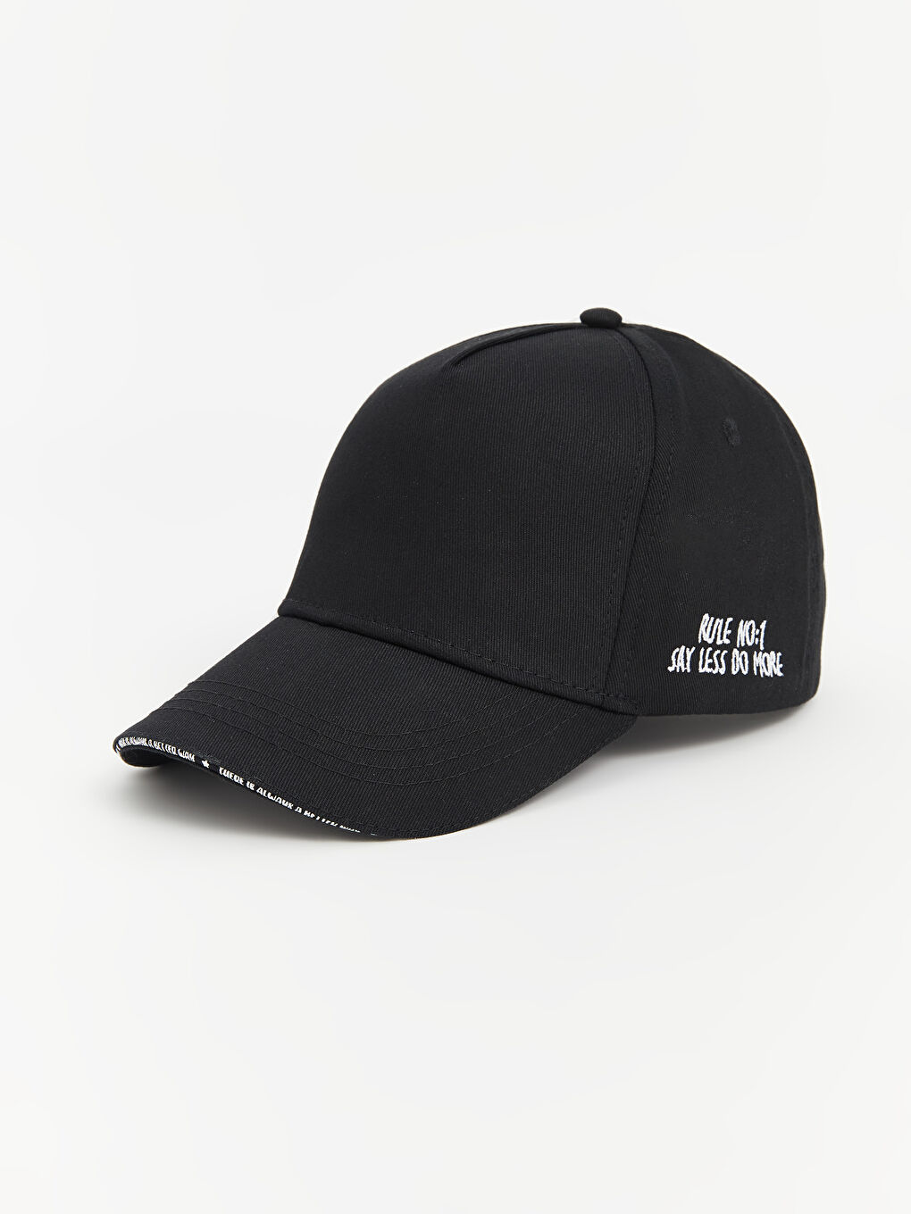LCW ACCESSORIES Siyah Yazı Nakışlı Kız Çocuk Kep Şapka