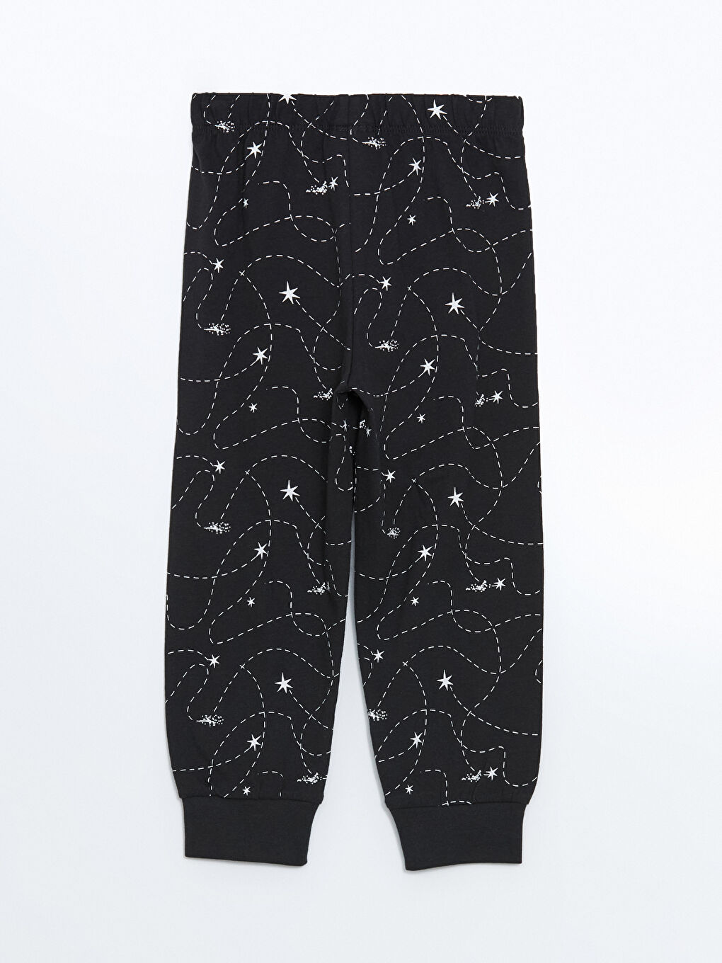 Antrasit Beli Lastikli Pamuklu Erkek Çocuk Pijama Alt-1