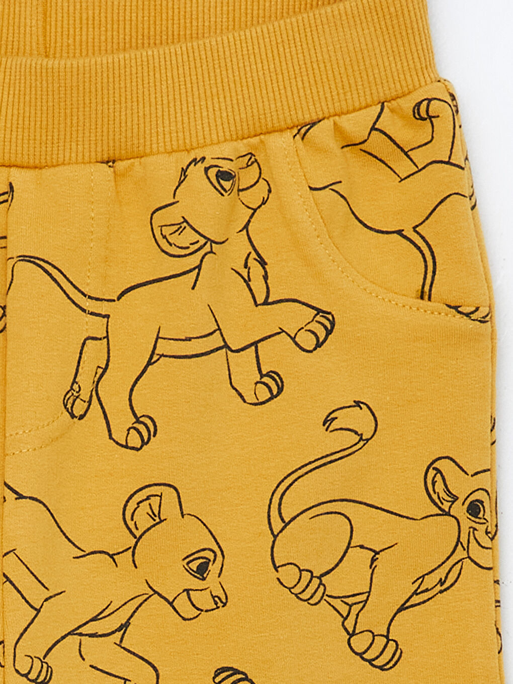 Sarı Aslan Kral Baskılı Erkek Bebek Jogger Eşofman Altı-1