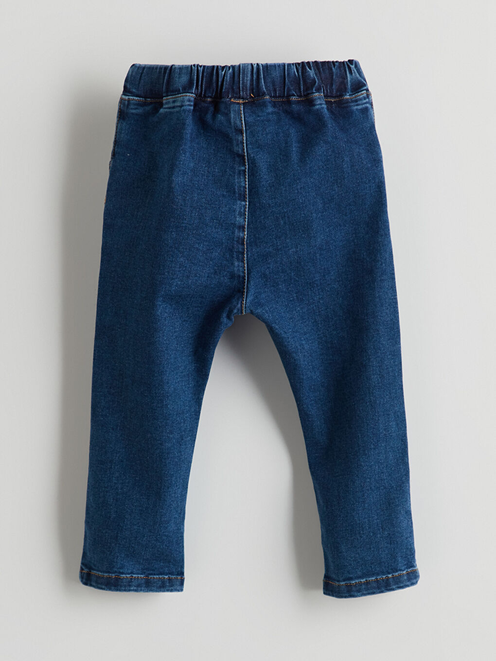 İndigo Beli Lastikli Erkek Bebek Jean Pantolon-1