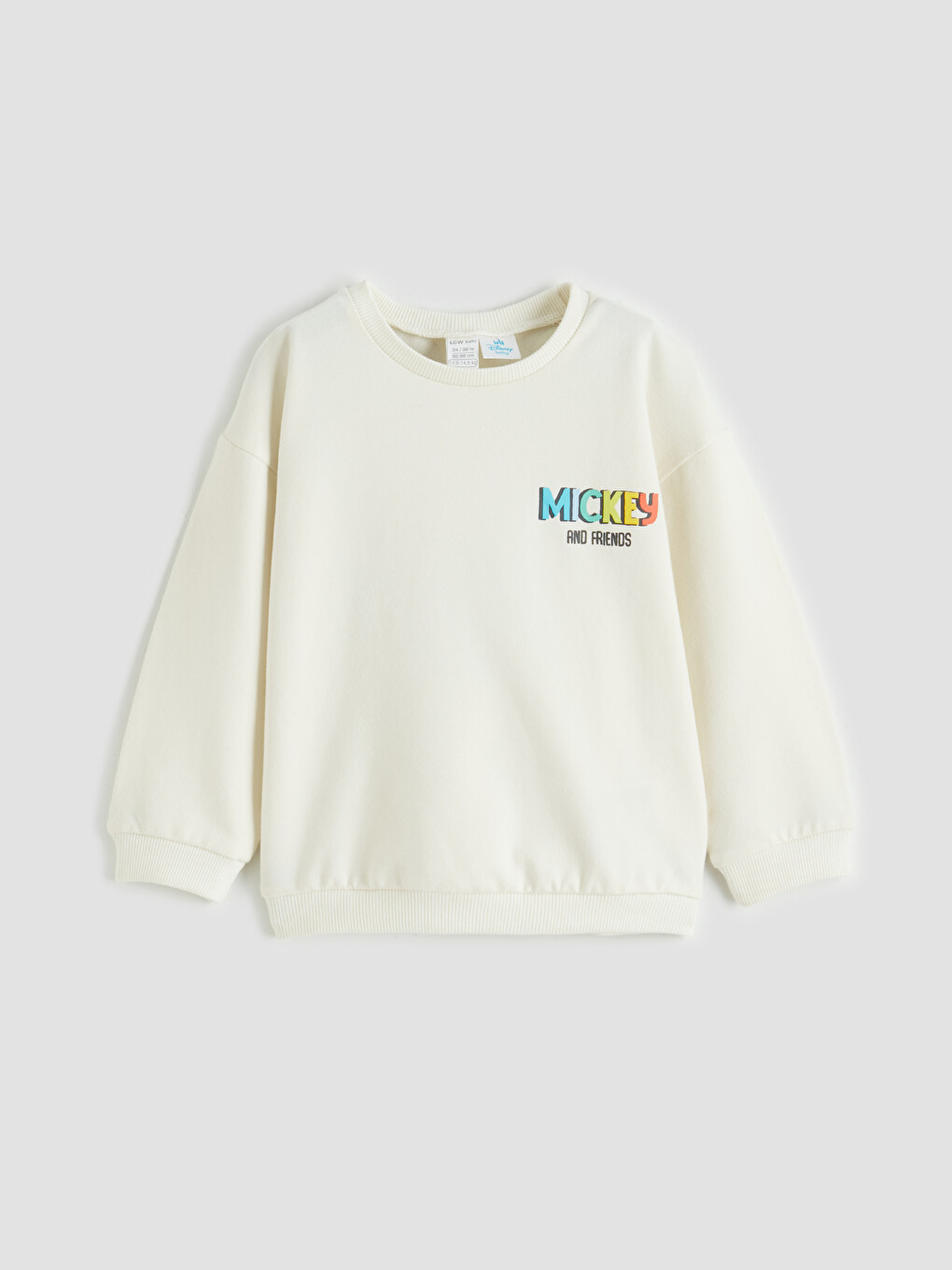 Bej Erkek Bebek Mickey ve Arkadaşları Baskılı Sweatshirt-2