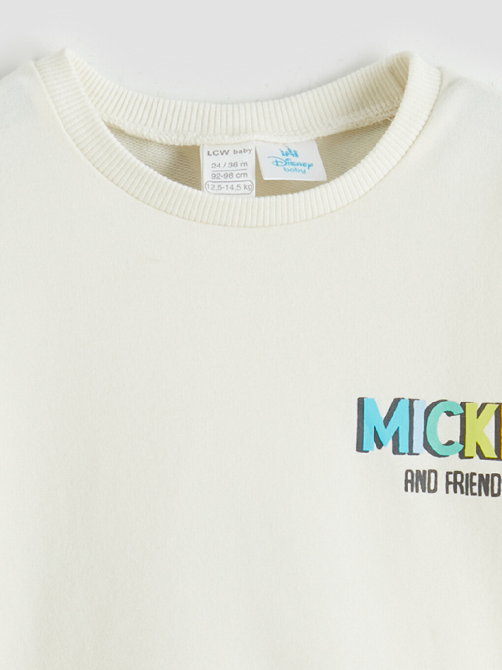 Bej Erkek Bebek Mickey ve Arkadaşları Baskılı Sweatshirt-3