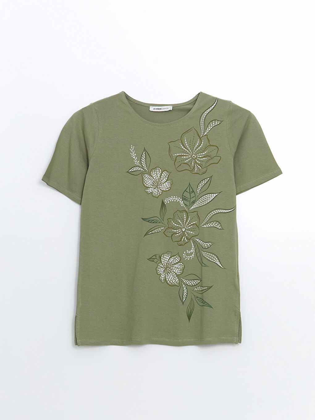 LCW Grace Rundhalsausschnitt Blumiges T-Shirt für Damen -S53091Z8-GUY