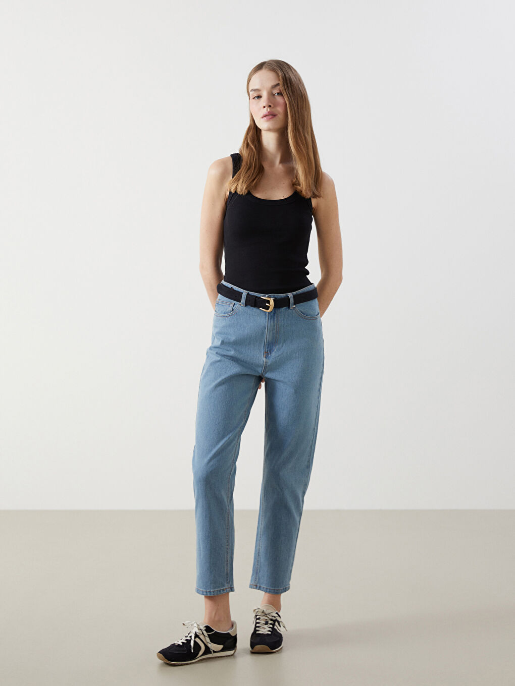 High Waist Mom Fit Women's Jeans -S53113Z8-S1D