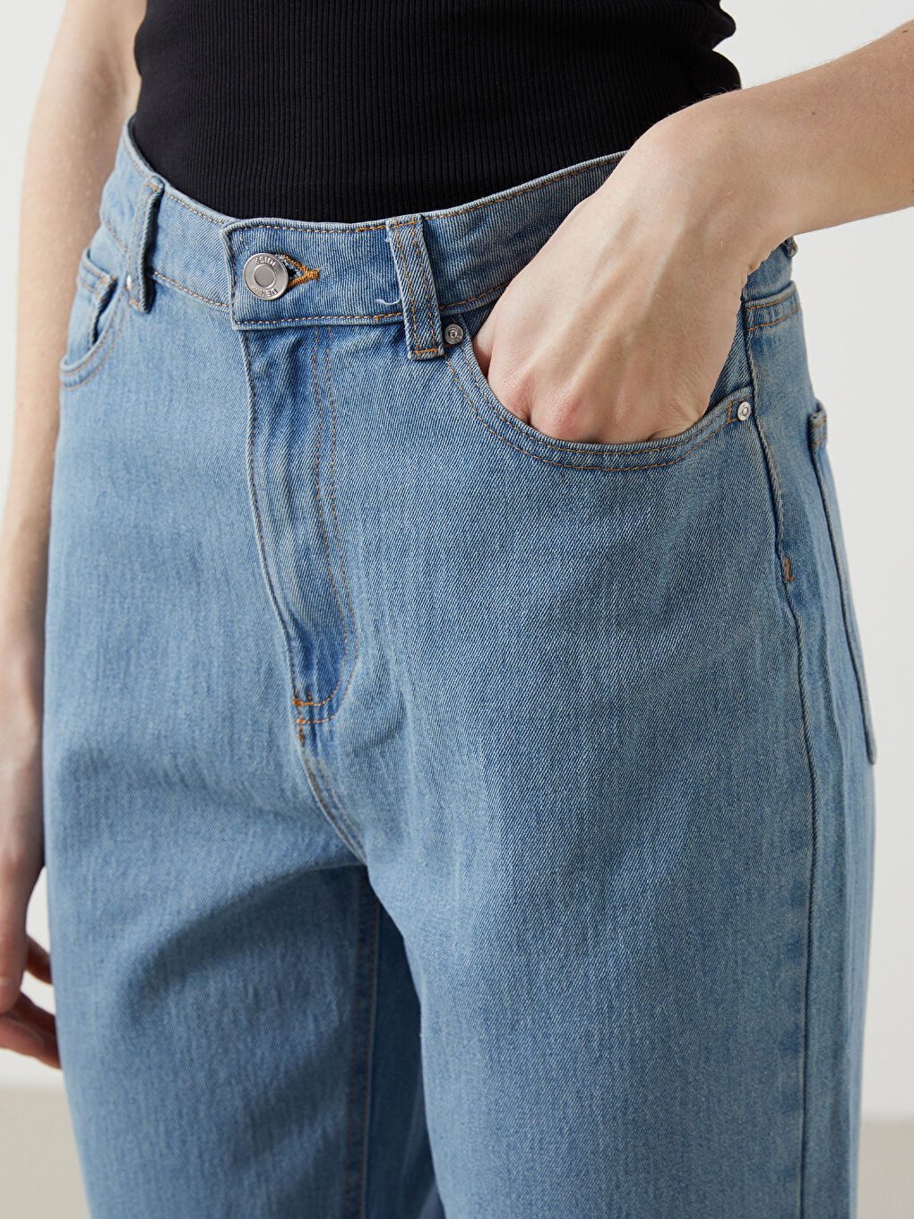 High Waist Mom Fit Women's Jeans -S53113Z8-S1D