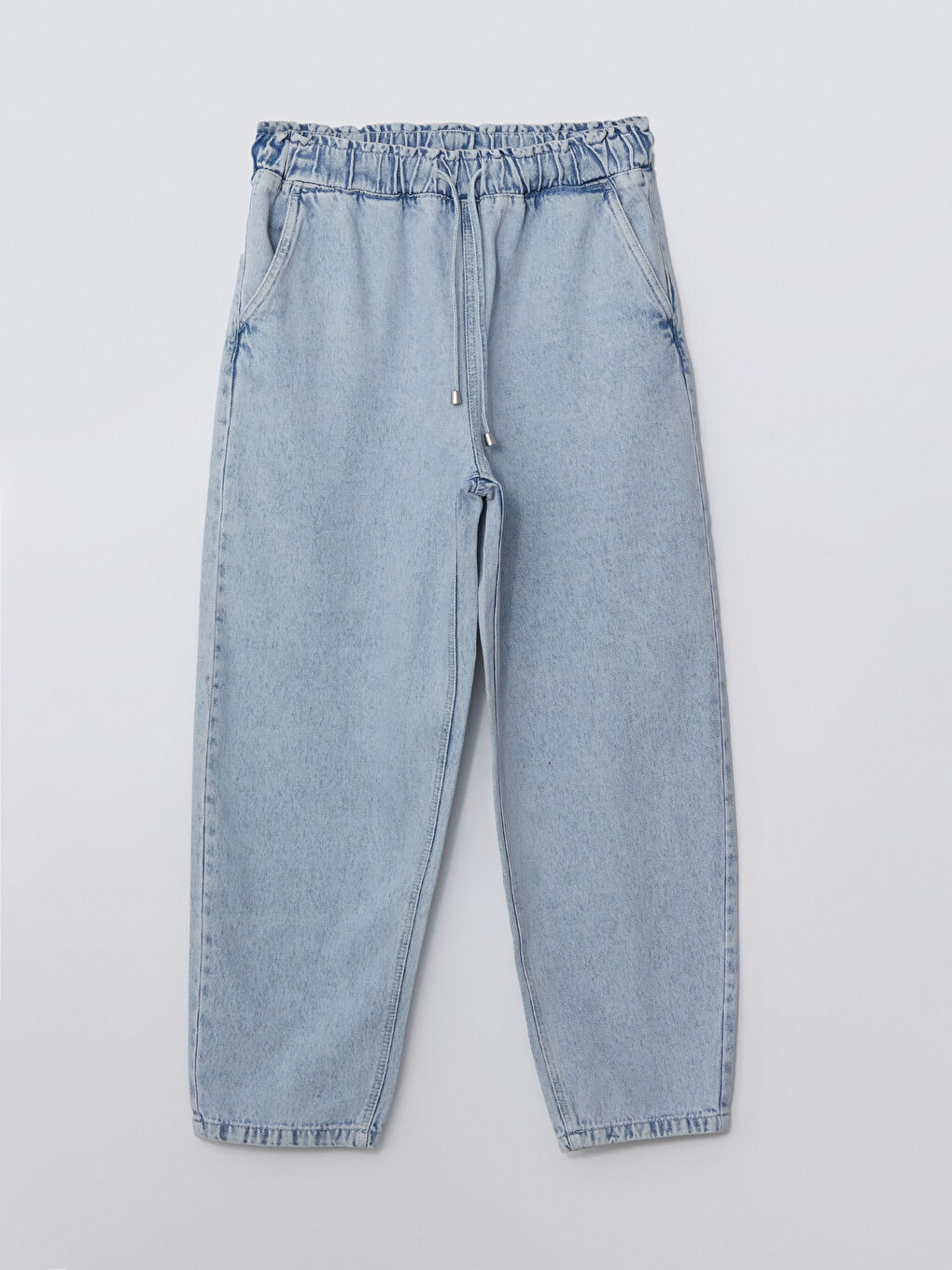 Elasticated Waist Balloon Fit Women's Jeans -S53115Z8-S1D