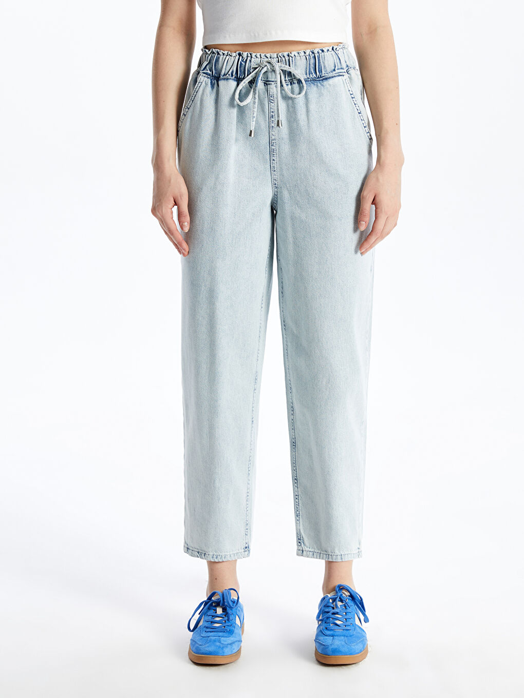 High Waist Wideleg Women's Jean Trousers -S53116Z8-S1D