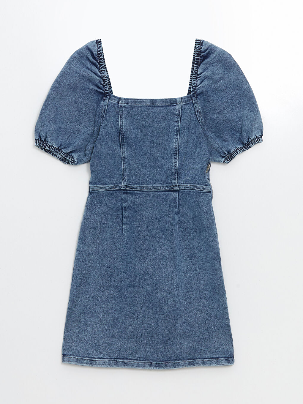 Square Collar Women's Denim Dress -S53117Z8-Q6L