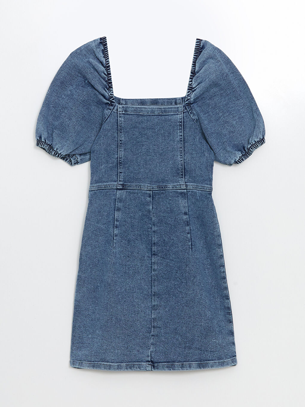 Square Collar Women's Denim Dress -S53117Z8-Q6L