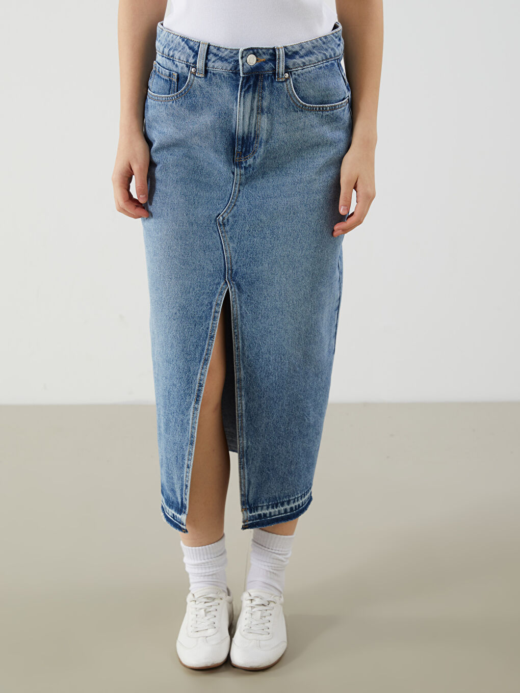 Slim Fit Denim Skirt -S53119Z8-Q6L