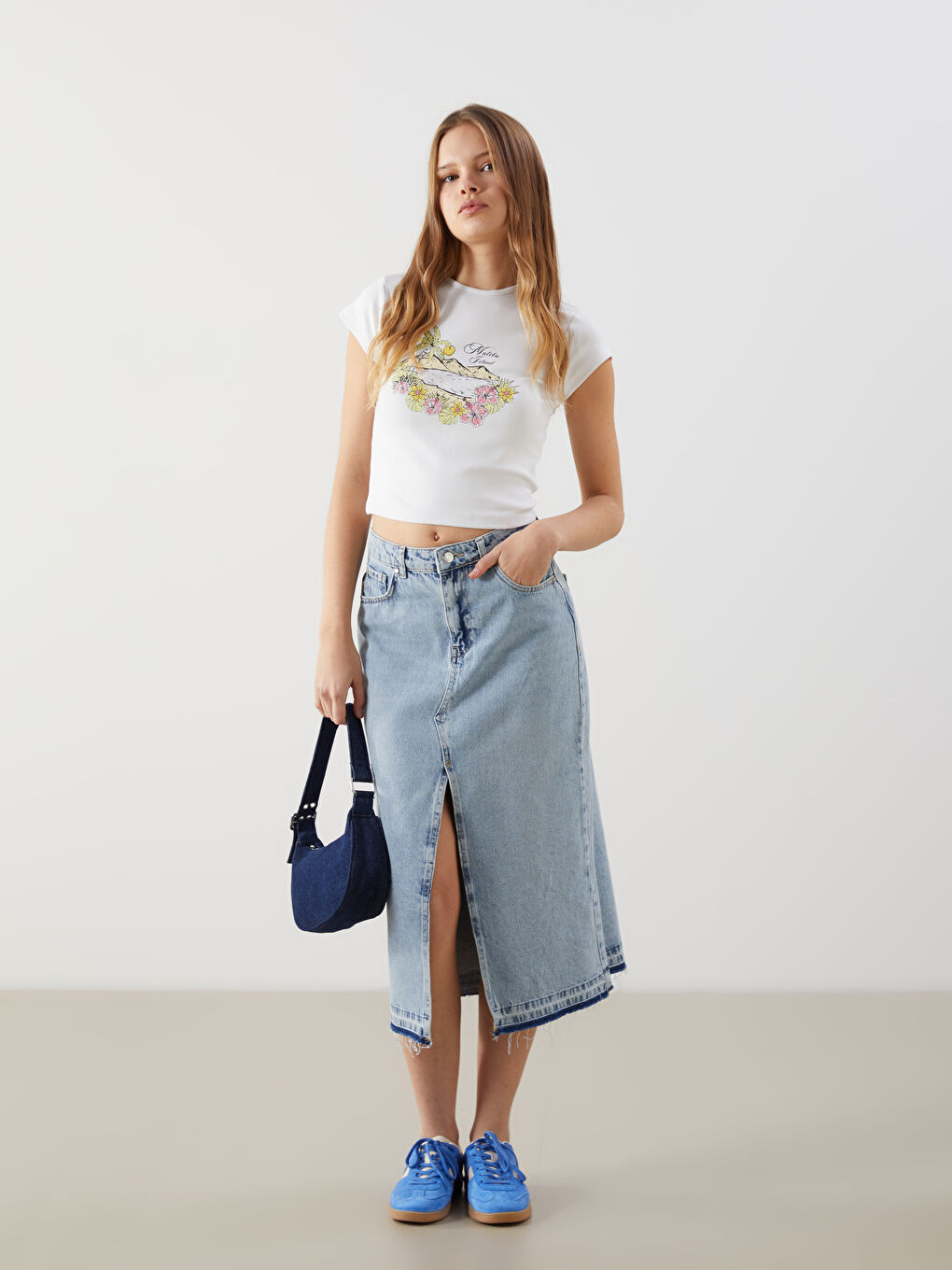 Slim Fit Women Jean Skirt -S53120Z8-S54