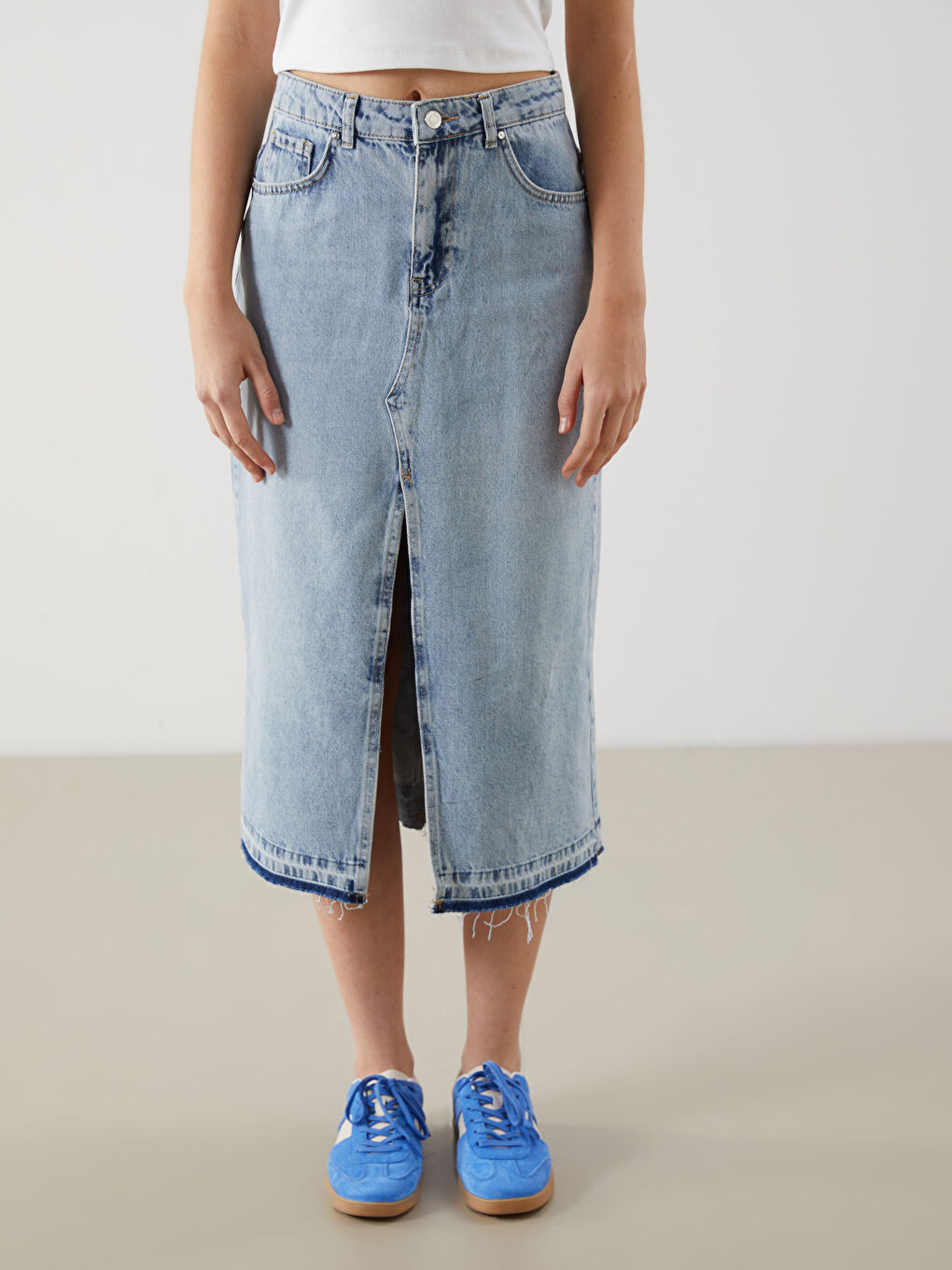 Slim Fit Women Jean Skirt -S53120Z8-S54