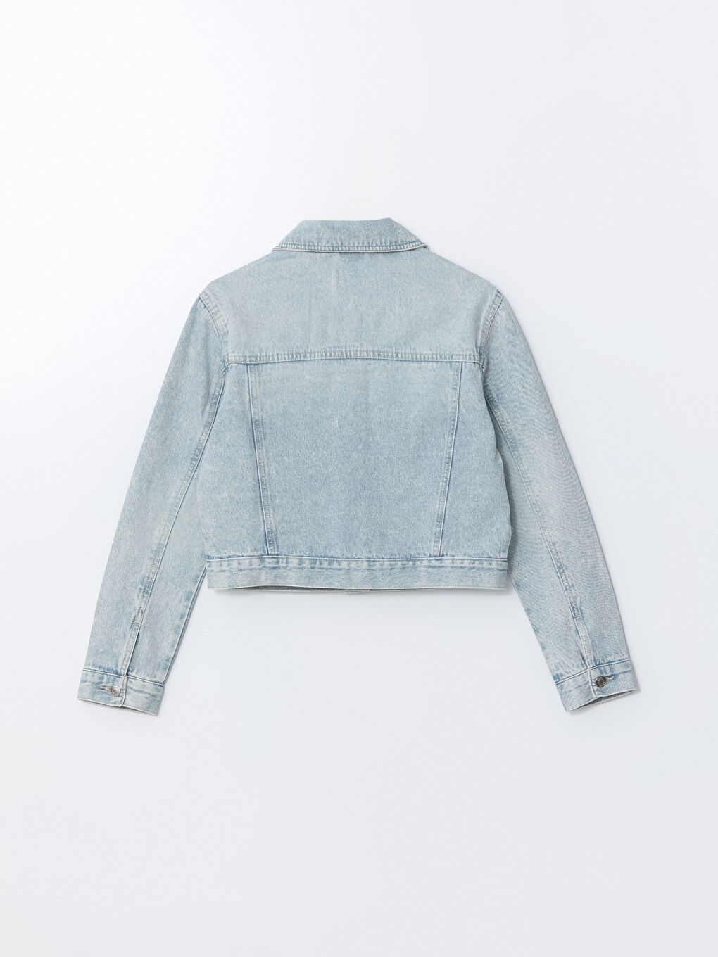 Kragenhals Taschen Jeansjacke für Damen-6