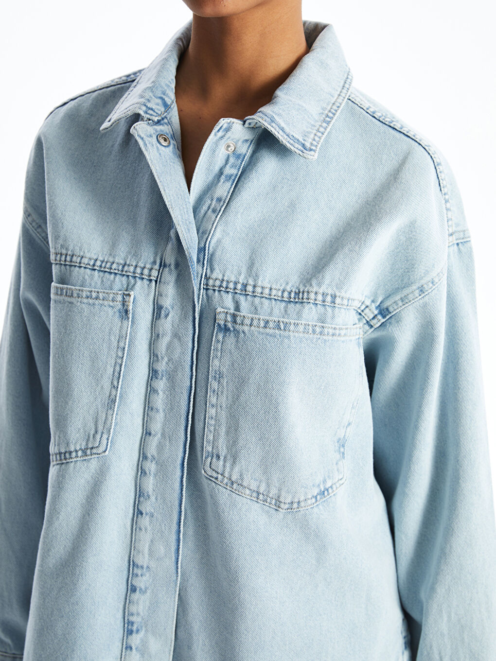 Shirt Collar Women's Jean Jacket -S53124Z8-S54