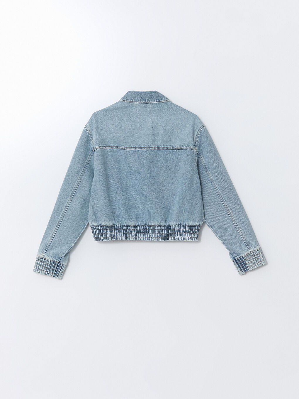 Collared Neck Women's Denim Jacket-6