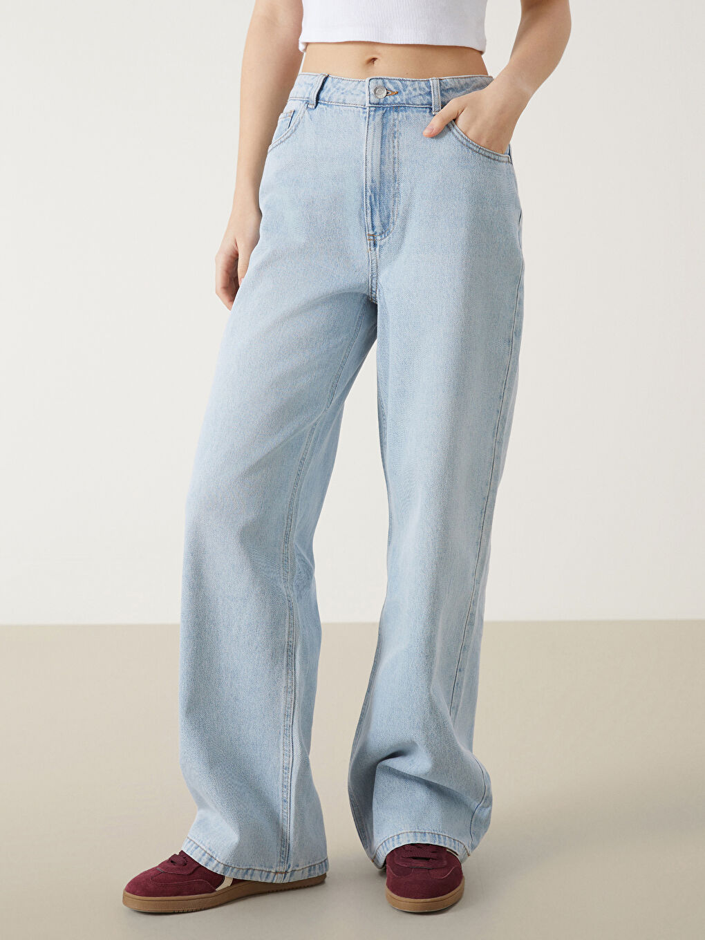 High Waisted Wideleg Women's Jeans -S53136Z8-K9M