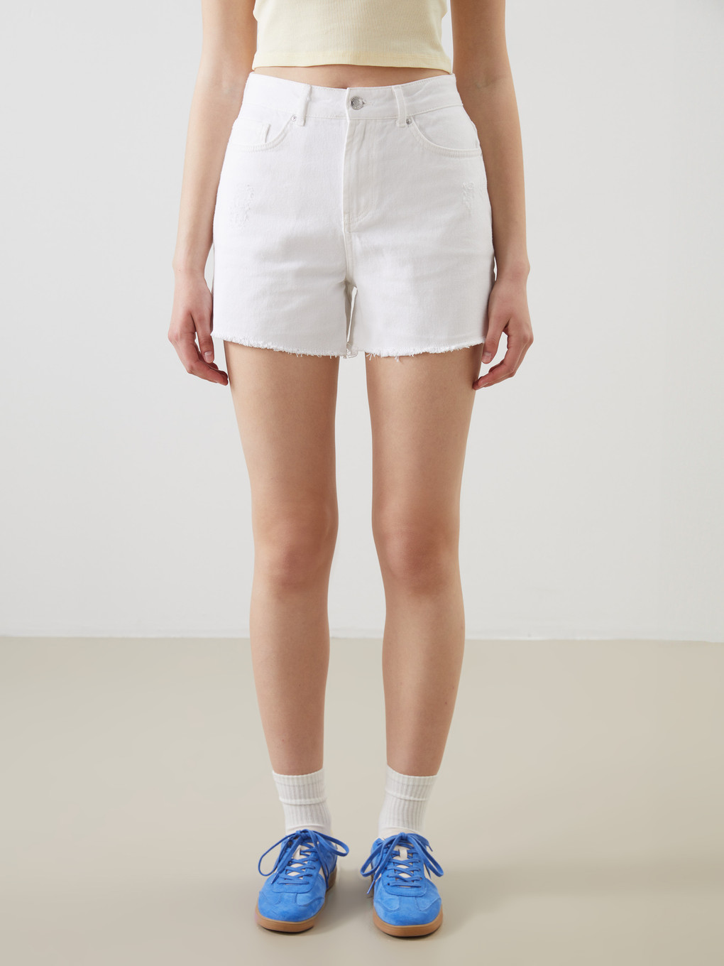 Slim Fit Women's Denim Shorts-1