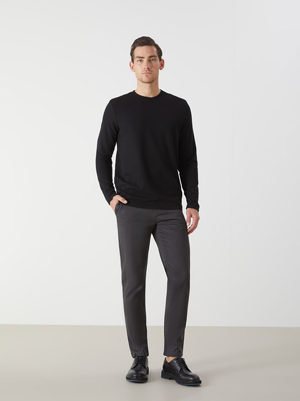 Slim Fit Gabardine Men's Chino Trousers -S53169Z8-S2L