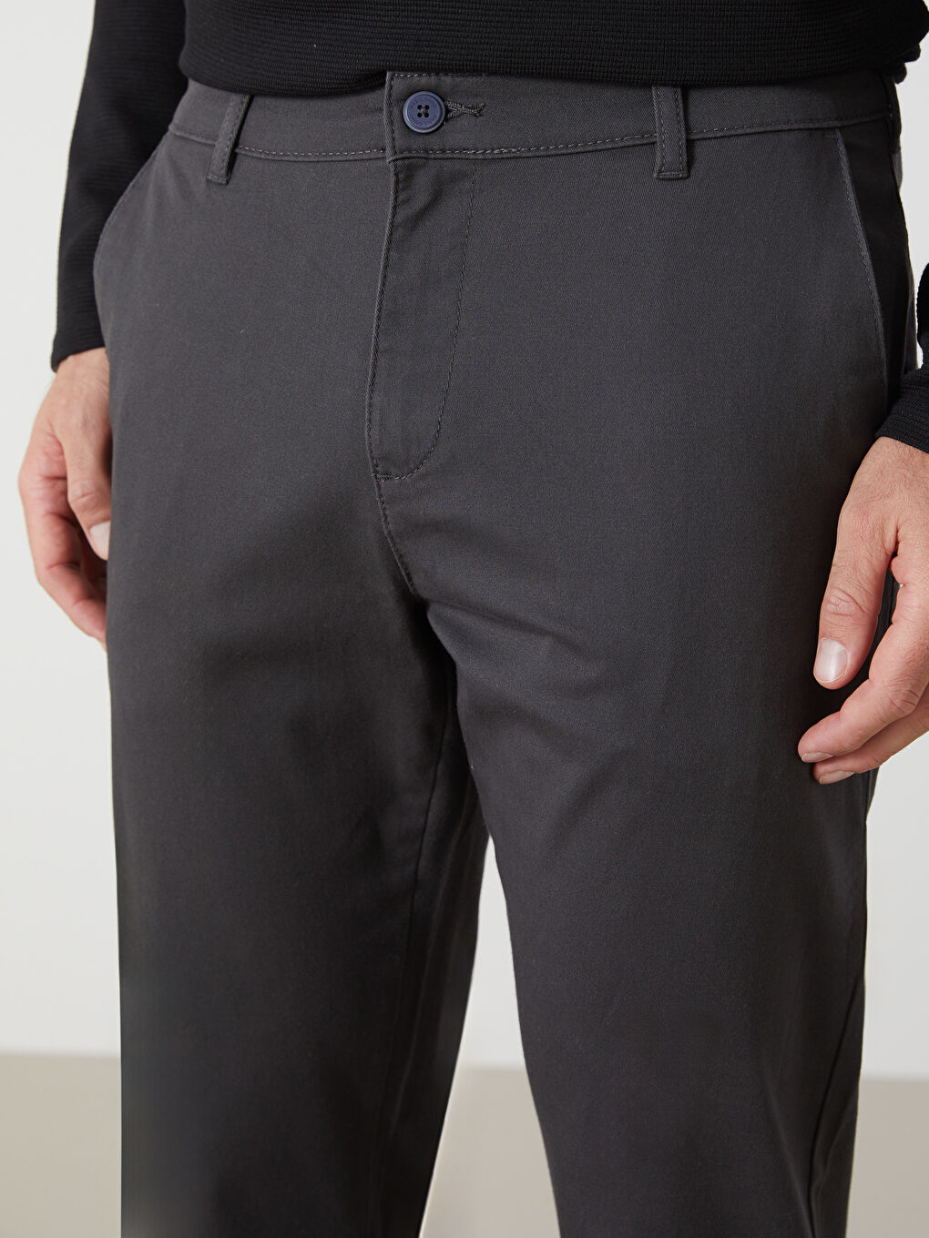 Slim Fit Gabardine Men's Chino Trousers -S53169Z8-S2L