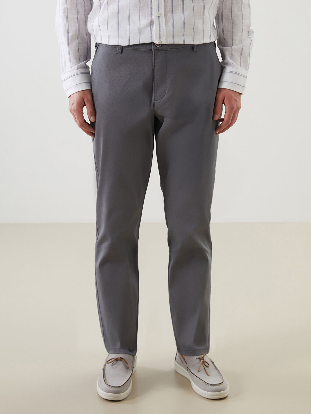 Slim Fit Gabardine Men's Chino Trousers -S53169Z8-S2S