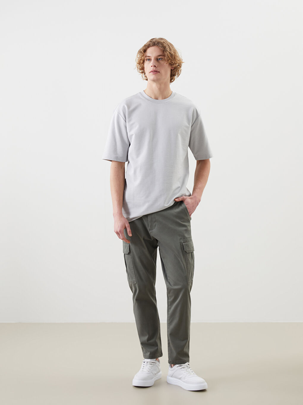 Standard Fit Gabardine Men's Trousers -S53177Z8-YAG