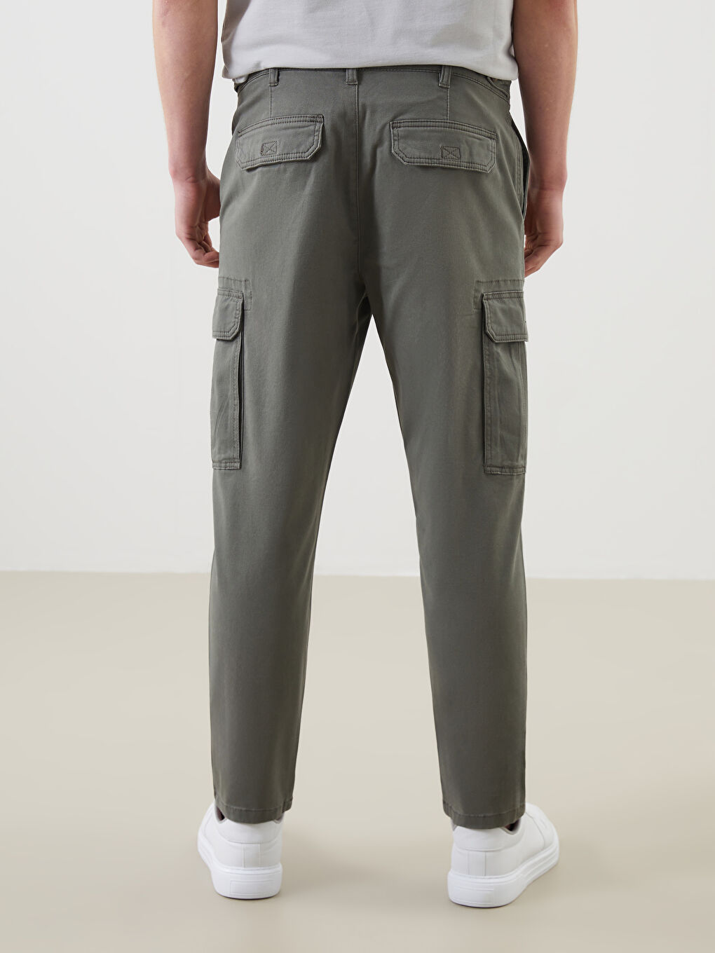 Standard Fit Gabardine Men's Trousers -S53177Z8-YAG