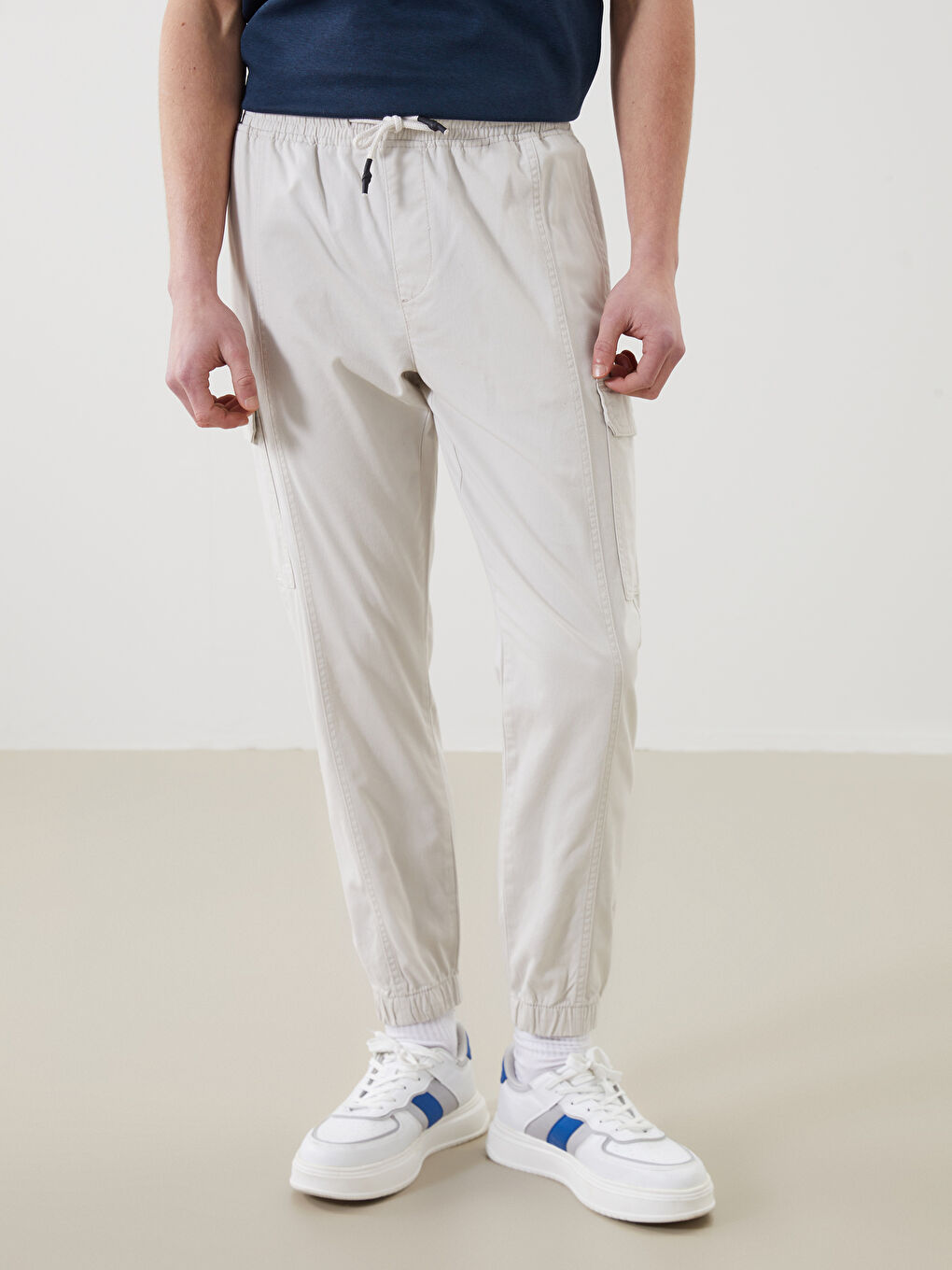 Standard Fit Gabardine Men's Jogger Trousers -S53178Z8-R7Z