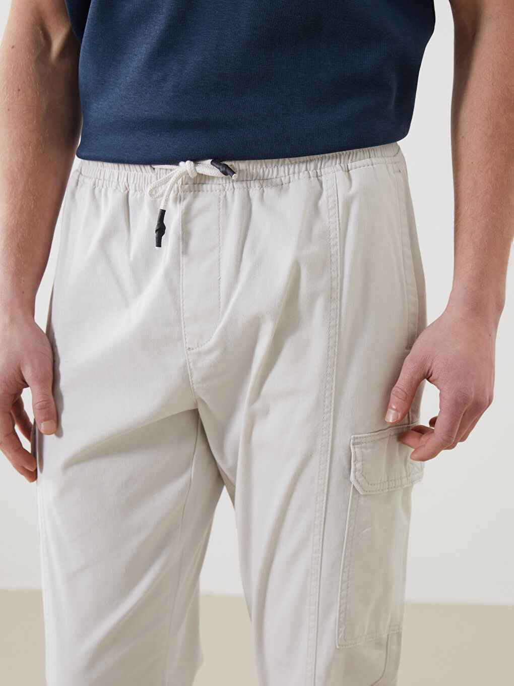 Standard Fit Gabardine Men's Jogger Trousers -S53178Z8-R7Z