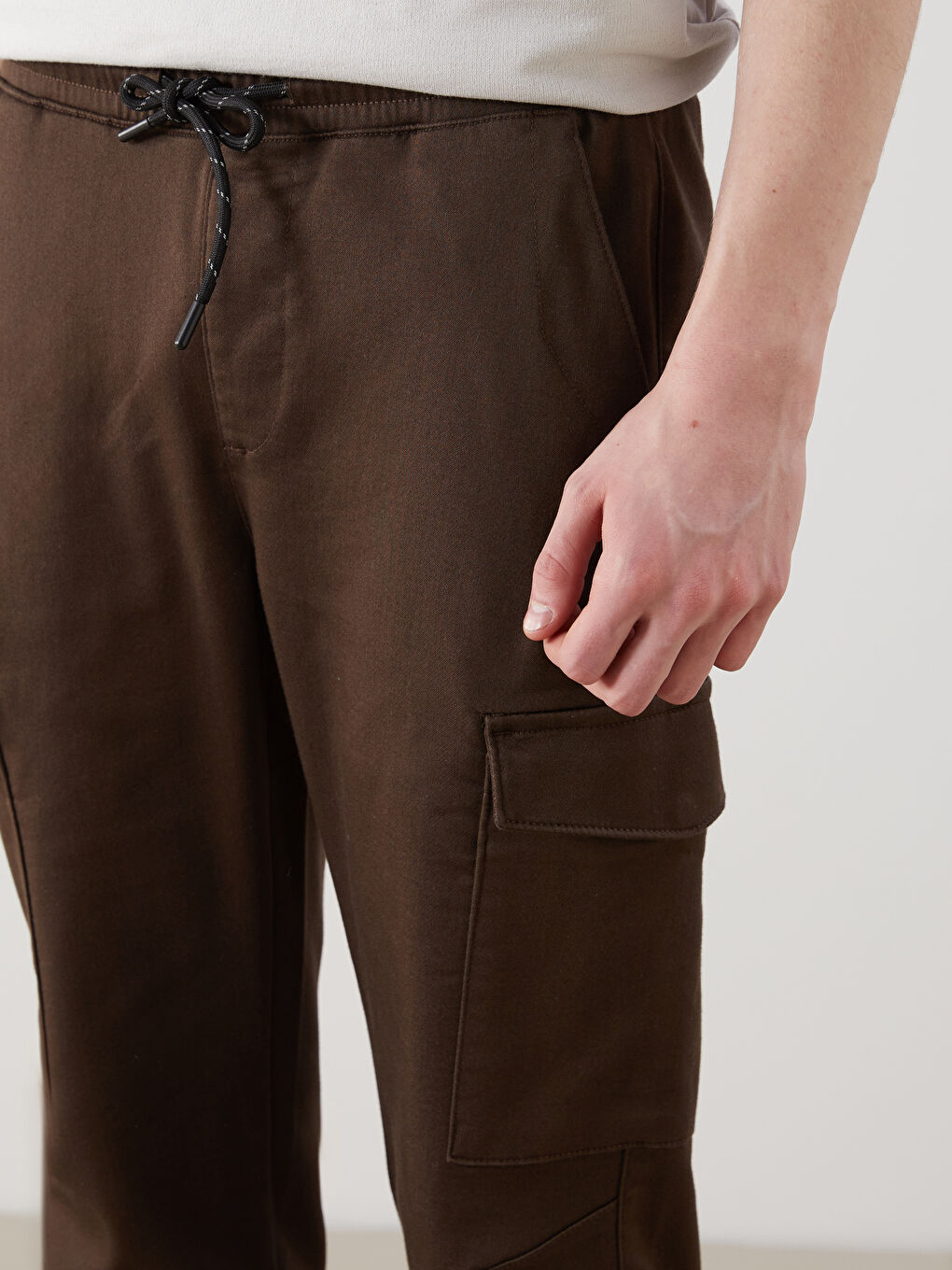 Kahverengi Slim Fit Erkek Kargo Pantolon-2