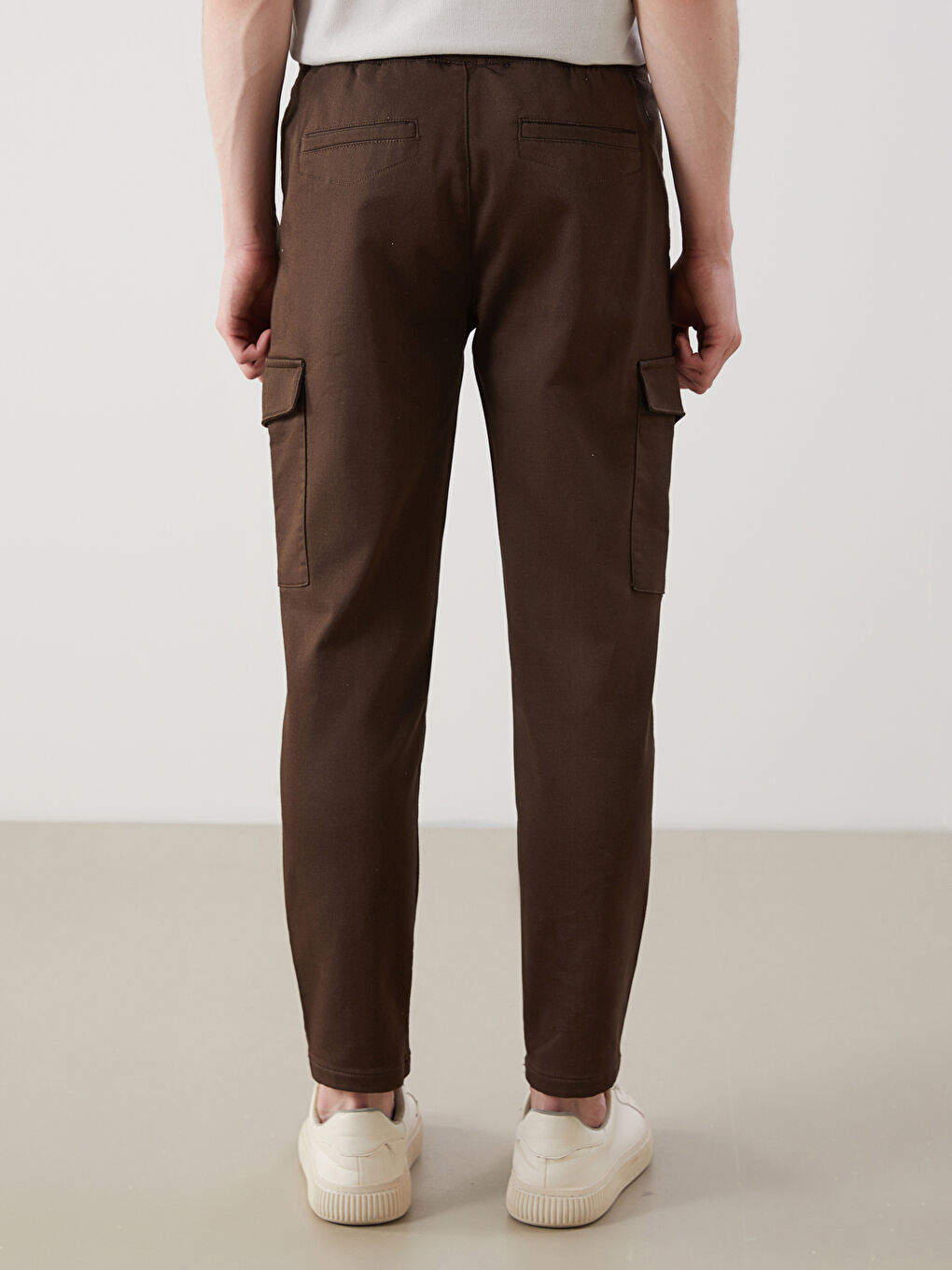 Kahverengi Slim Fit Erkek Kargo Pantolon-3