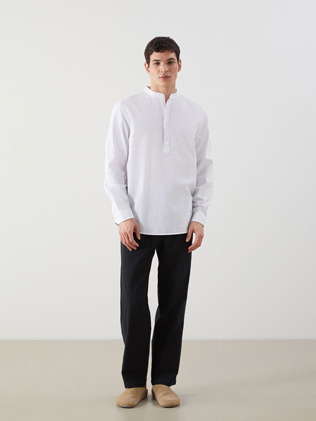 Regular Fit Poplin Buttoned Men's Shirt -S53232Z8-Q6K