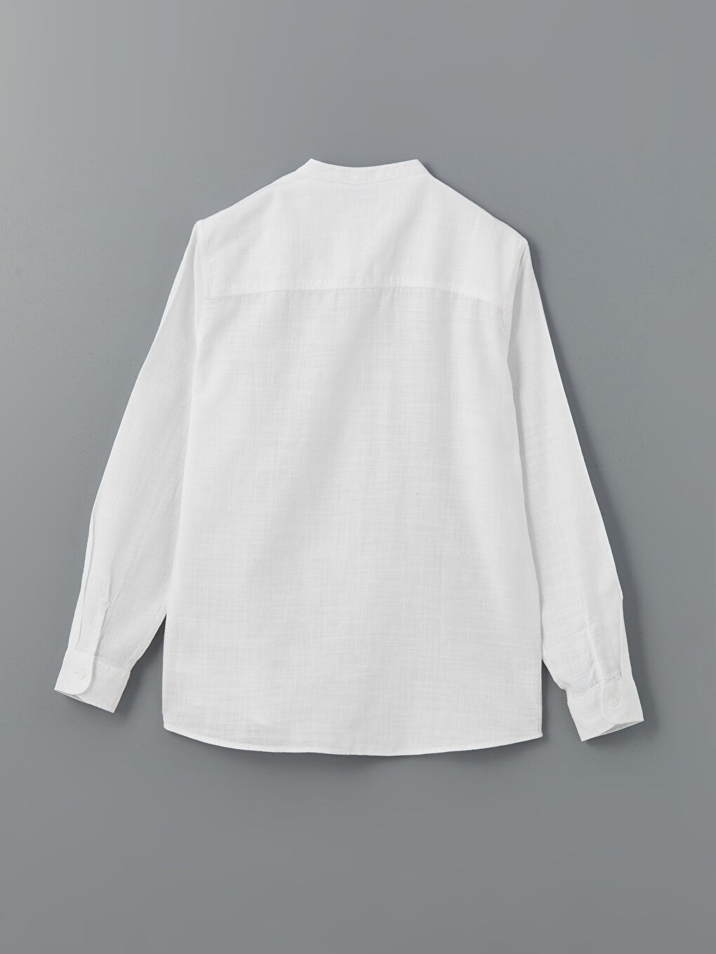 Рубашка с длинным рукавом, стандартного кроя, с воротником-стойкой для мужчин-5