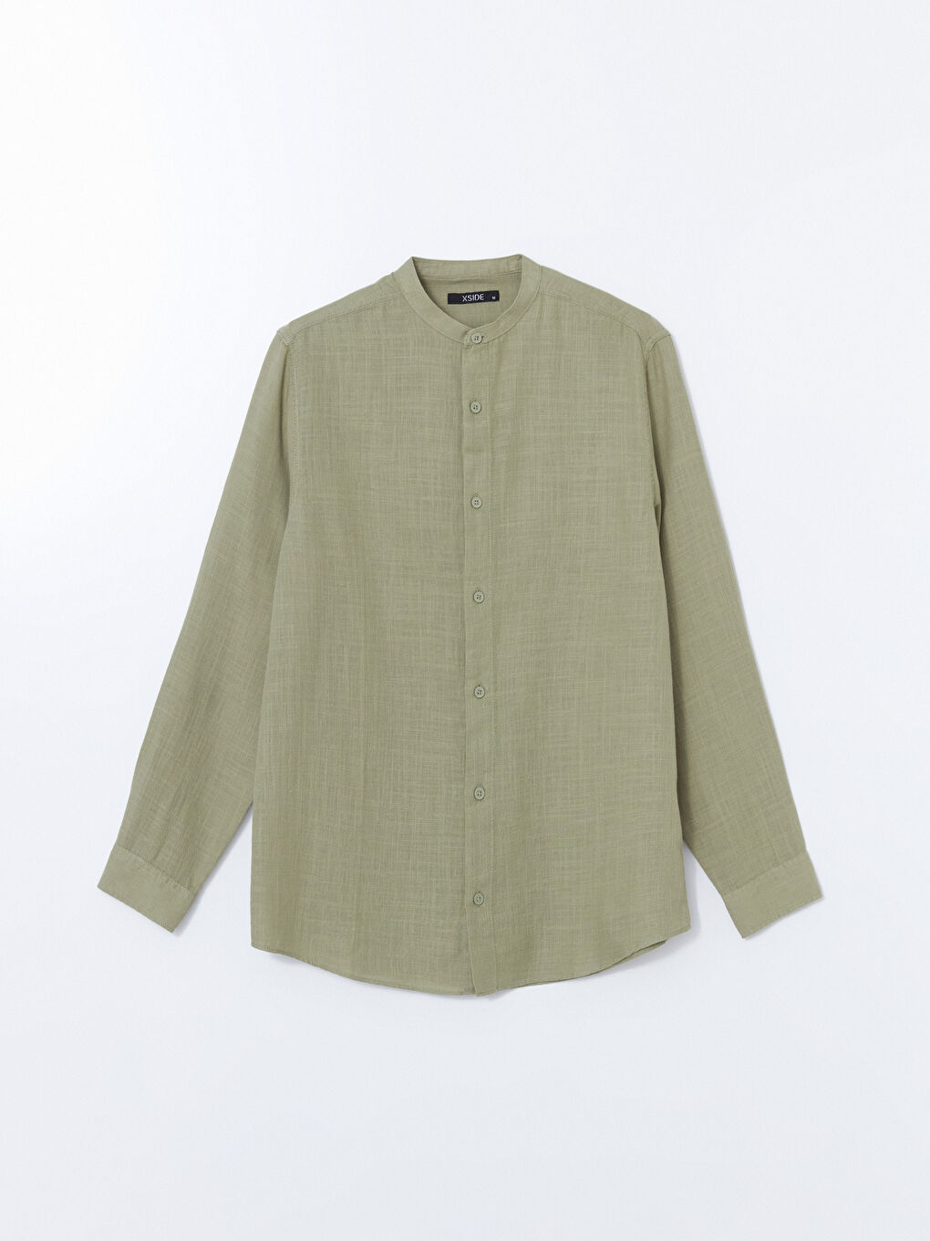 Chemise à Manches Longues Col Mao Coupe Régulière pour Hommes-4