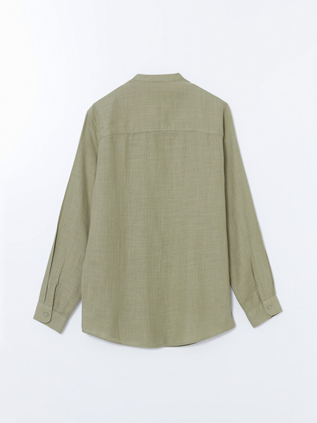 Chemise à Manches Longues Col Mao Coupe Régulière pour Hommes-5