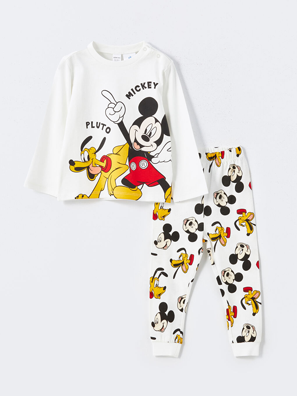 Crew Neck Mickey Mouse Printed Baby Boy Pajamas Set -S53247Z1-YG7