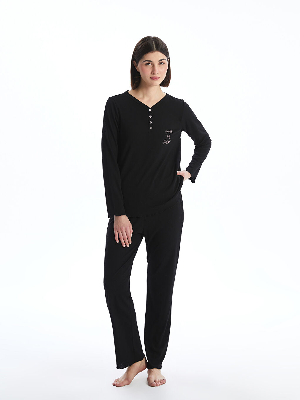 طقم بيجاما أسود امرأة -S53288Z8-CVL