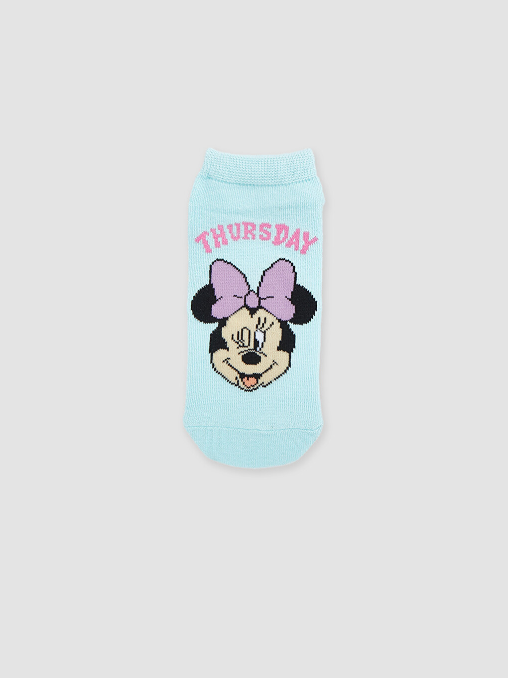 Yeşil Minnie Mouse Baskılı Kız Çocuk Patik Çorap