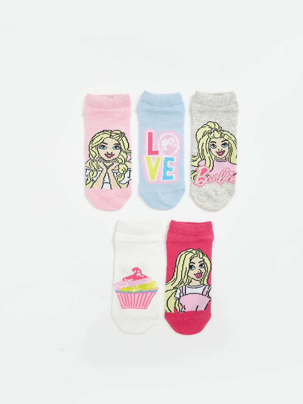 Barbie Patterned Girl's Socks 5-Pack -S53306Z4-G8E