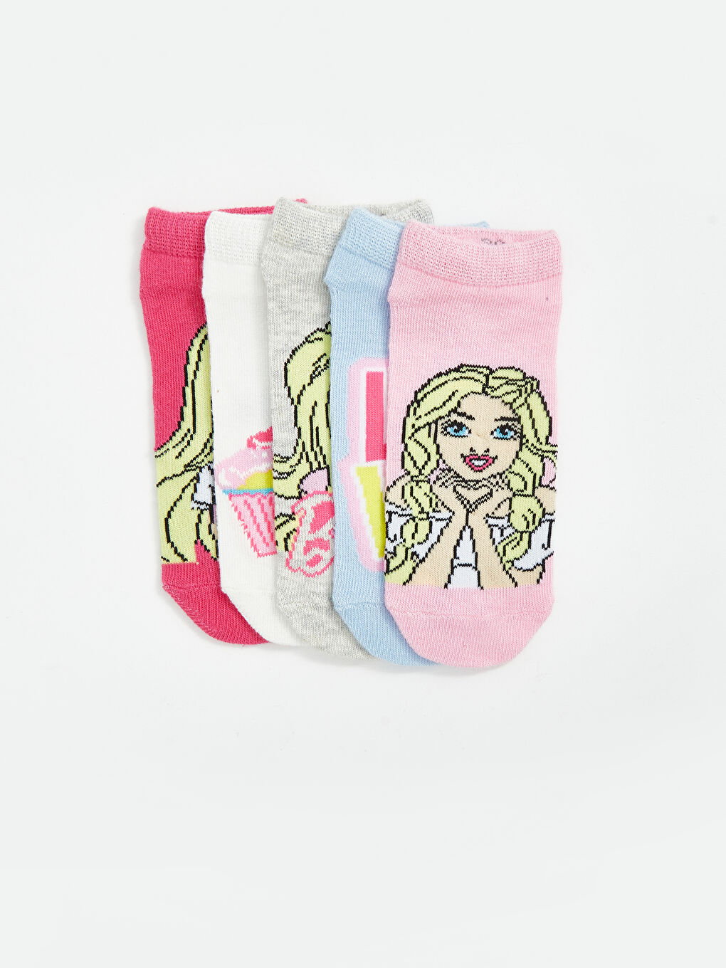 Barbie Patterned Girl's Socks 5-Pack -S53306Z4-G8E