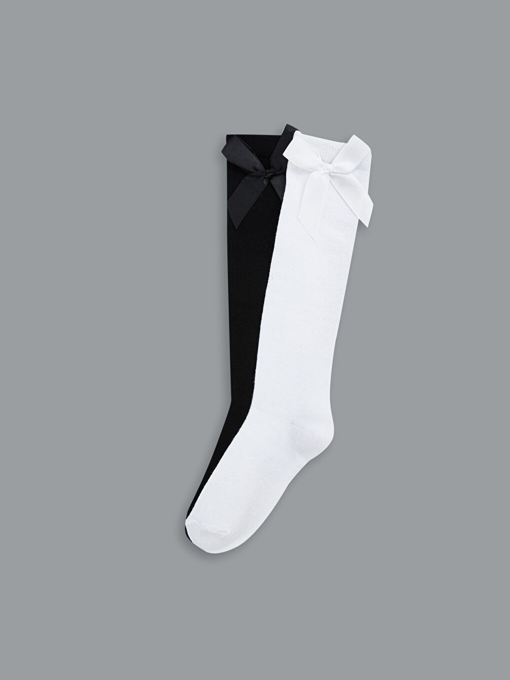 Bow Detailed Girls' Knee High Socks 2 Pack -S53310Z4-J5E