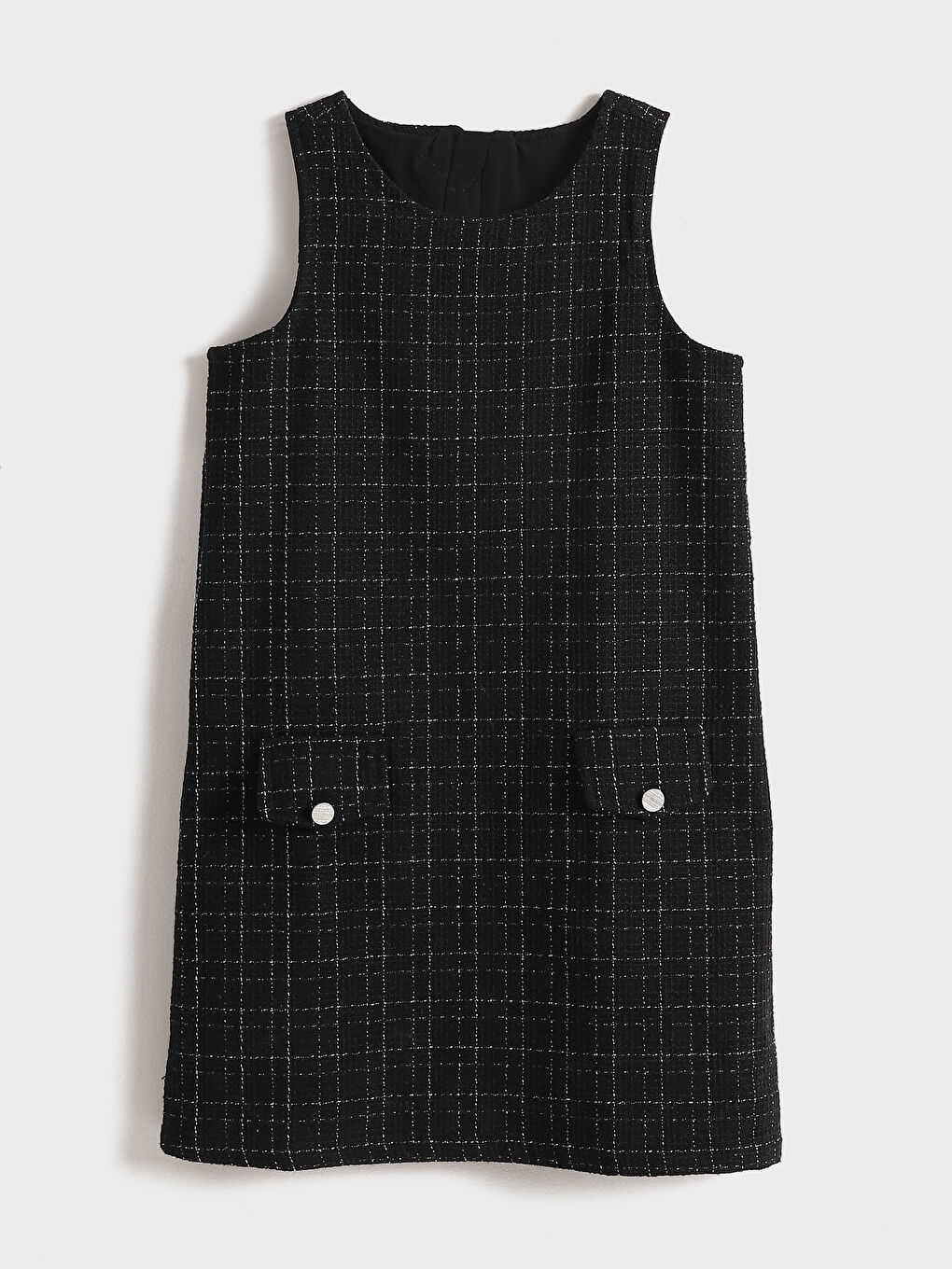 Crew Neck Girls' Tweed Dress -S53323Z4-LKX