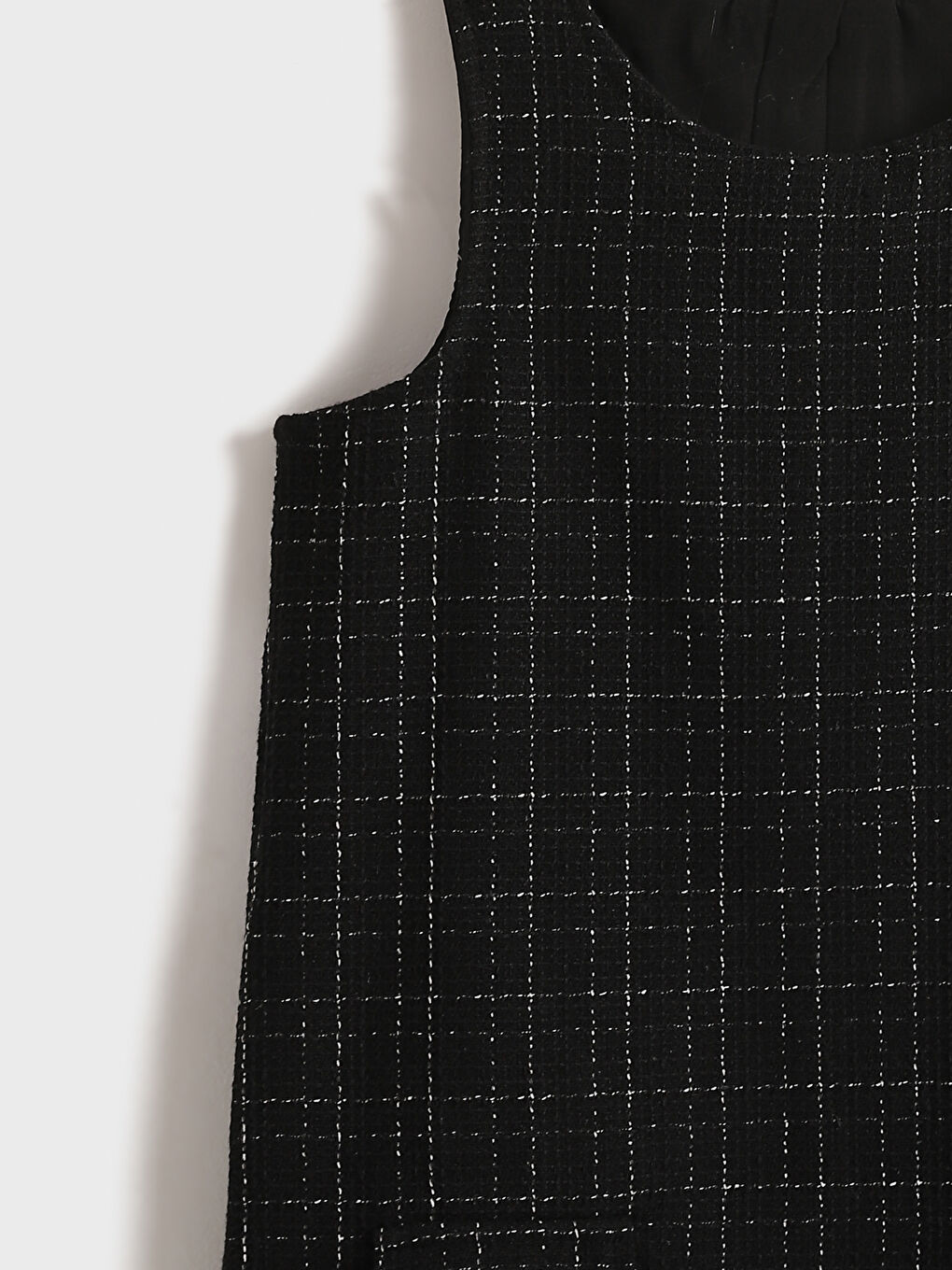 Crew Neck Girls' Tweed Dress -S53323Z4-LKX
