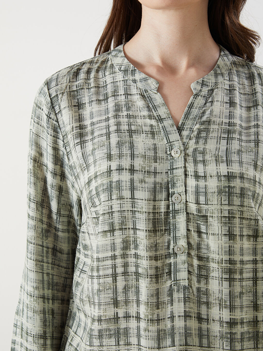 Notch Neck Patterned Women's Blouse -S53332Z8-LRK
