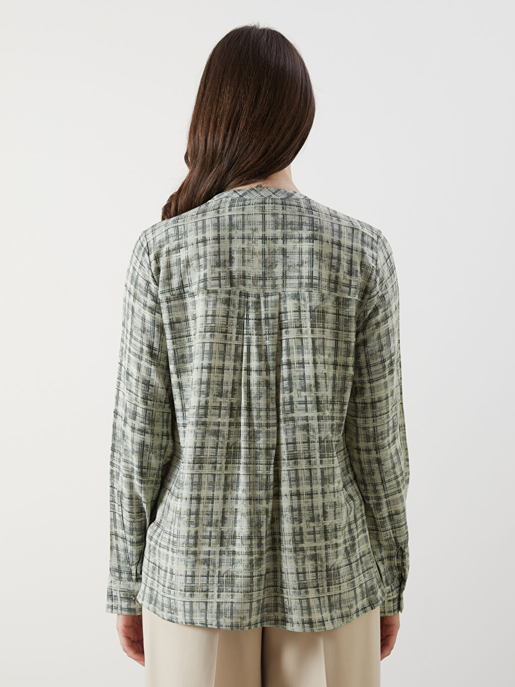 Notch Neck Patterned Women's Blouse -S53332Z8-LRK