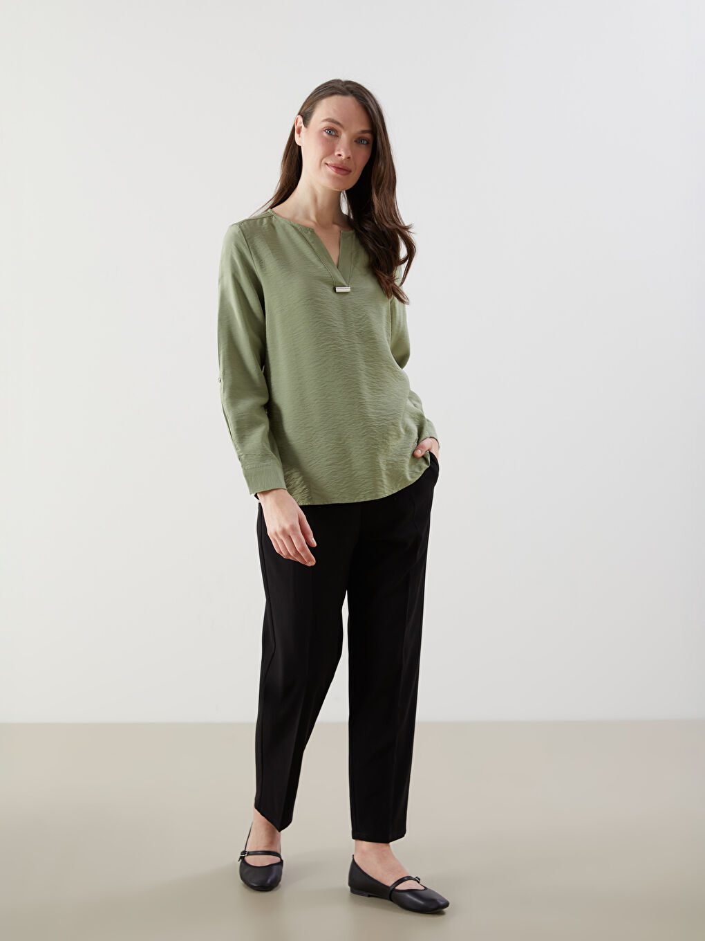 Ženska bluza spuštenih ramena -S53336Z8-HBV