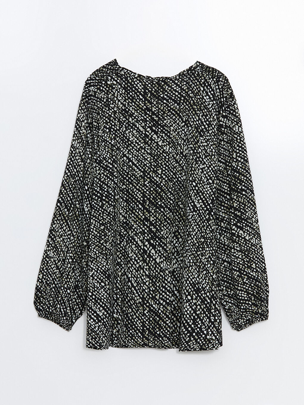 Ženska dezenirana bluza sa kragnom koja se vezuje -S53337Z8-LQJ